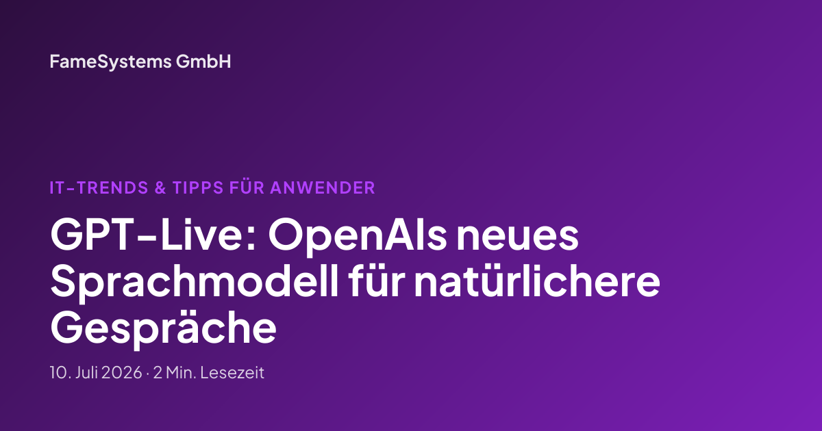 GPT-Live: OpenAIs neues Sprachmodell für natürlichere Gespräche