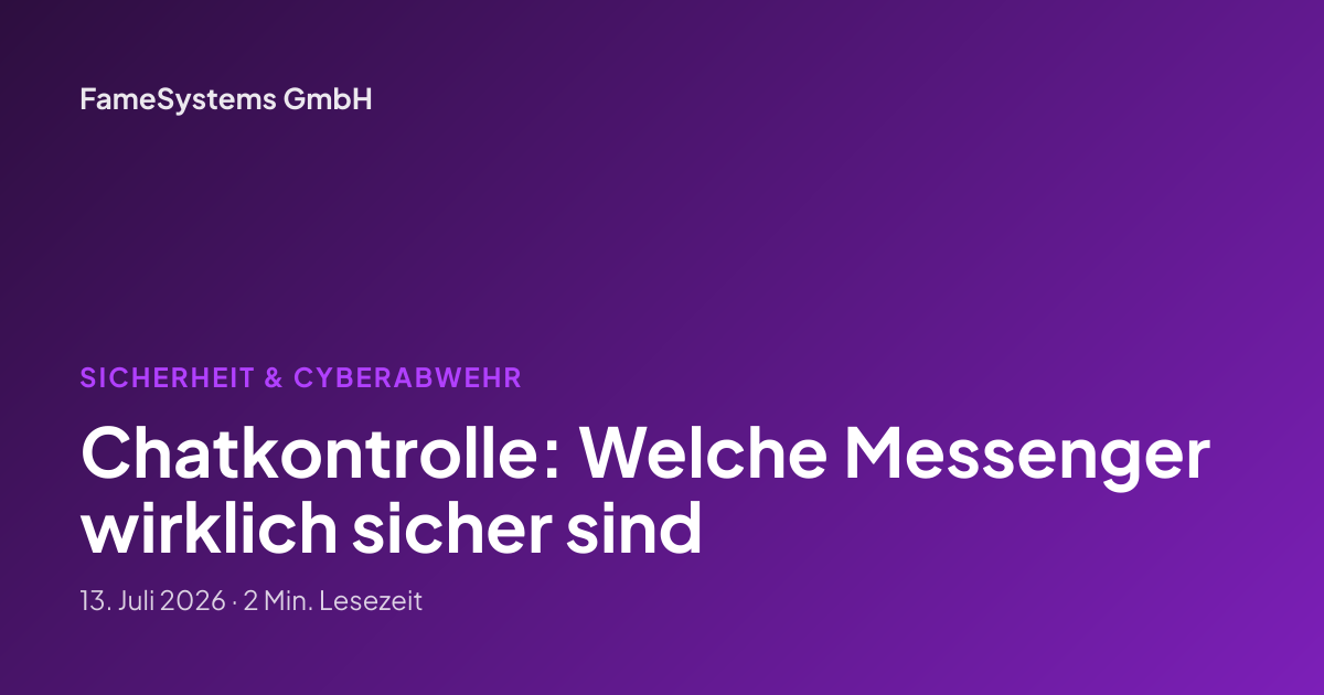 Chatkontrolle: Welche Messenger wirklich sicher sind